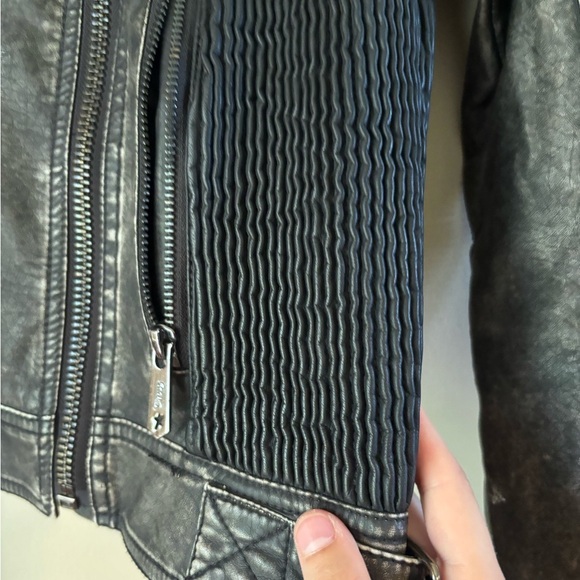 Circus by Sam Edelman Black Distressed Faux Leather Jacket - Picture 3 of 10